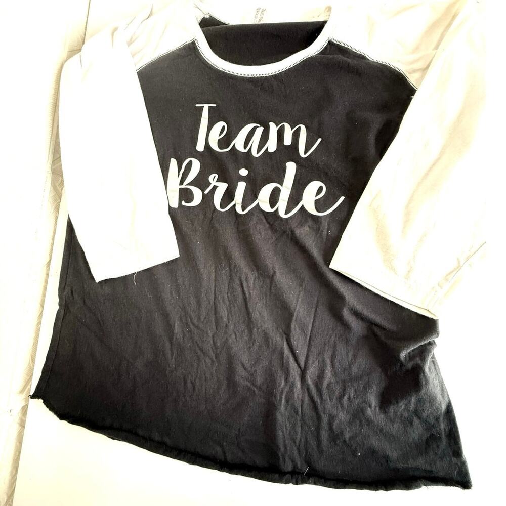 SKU3085 LAT Live and Tell Women's Plus Size XL Team Bride Raglan Baseball Shirt